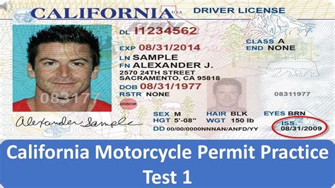 california motorcycle permit practice test